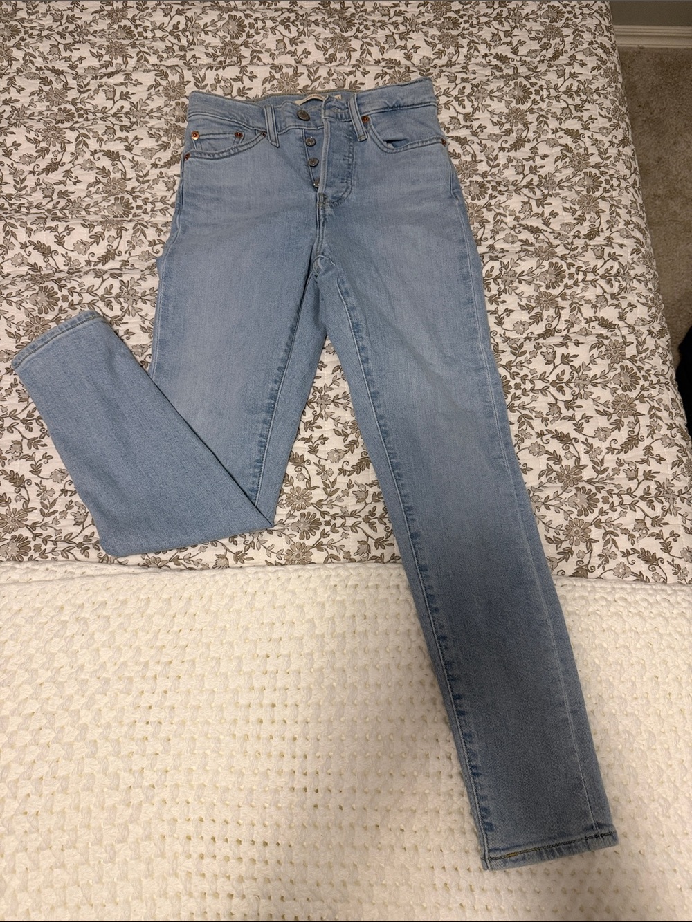 Levi's Light Blue High-Rise Skinny Jeans - Button Fly